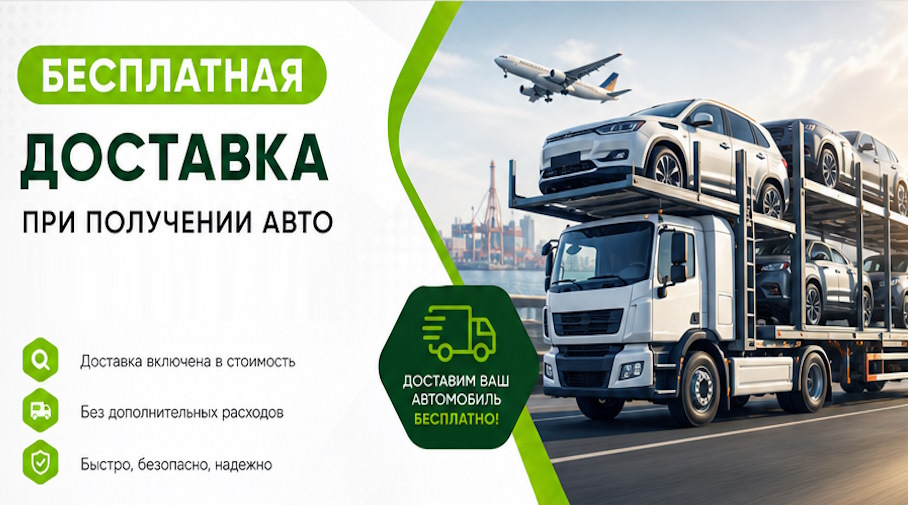 Акция! Бесплатная доставка по Боре при получении авто